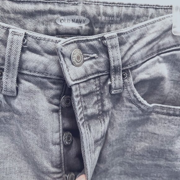 Old Navy-4 Pairs-Black, Gray, Blue-Size 0-Distressed-High Rise-OG Straight-Droit - Picture 7 of 15